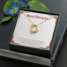 Load image into Gallery viewer, Prosper Over The Years forever love gold necklace front
