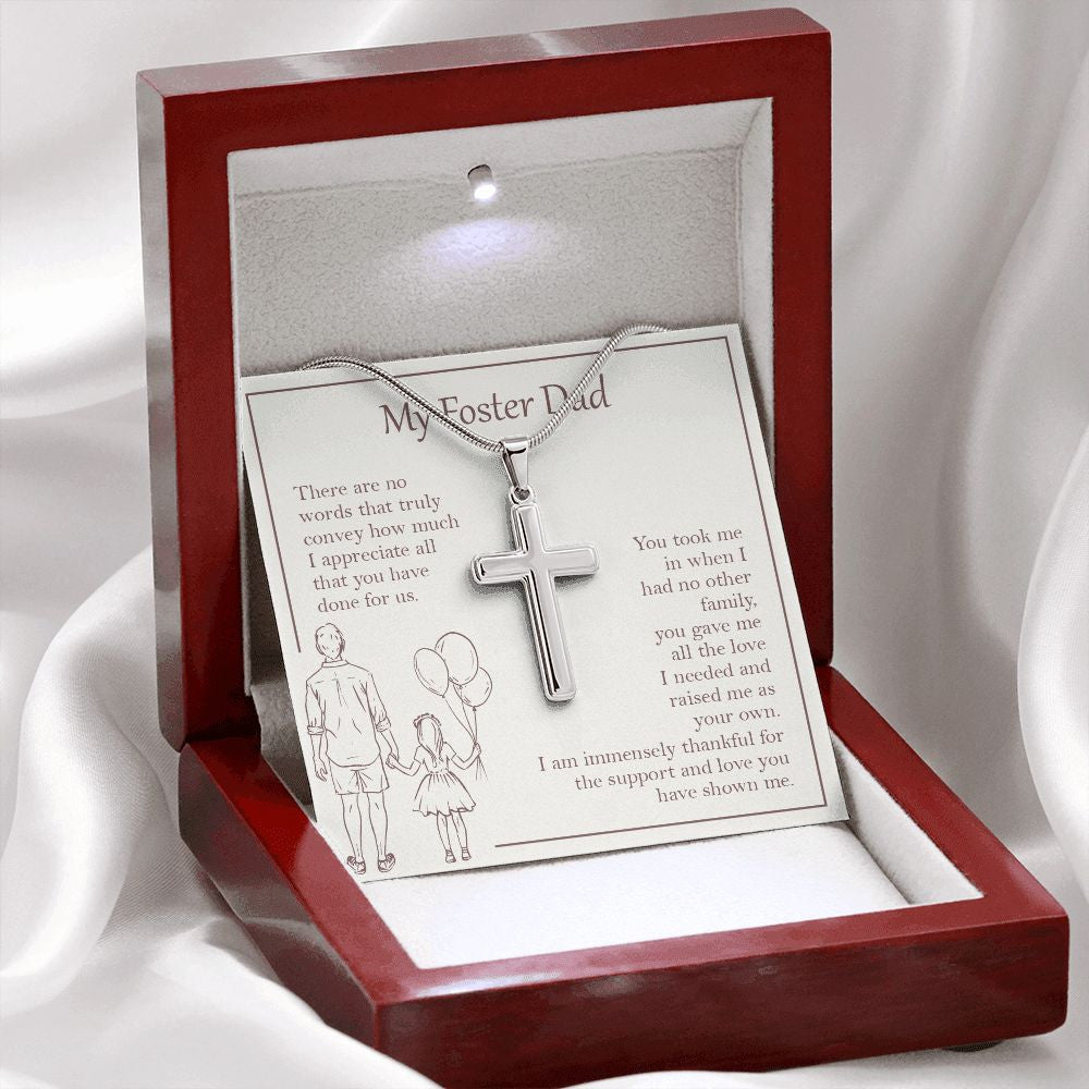 Gave All the Love I Need stainless steel cross premium led mahogany wood box