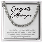 Worked For Like A Dog cuban link chain silver front