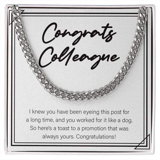 Worked For Like A Dog cuban link chain silver front