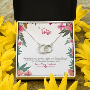 You Complete Me double circle pendant yellow flower