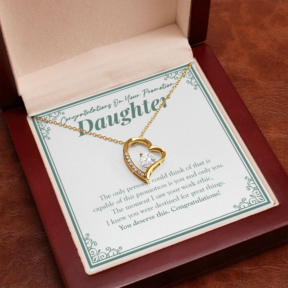 Destined For Great Things forever love gold pendant premium led mahogany wood box