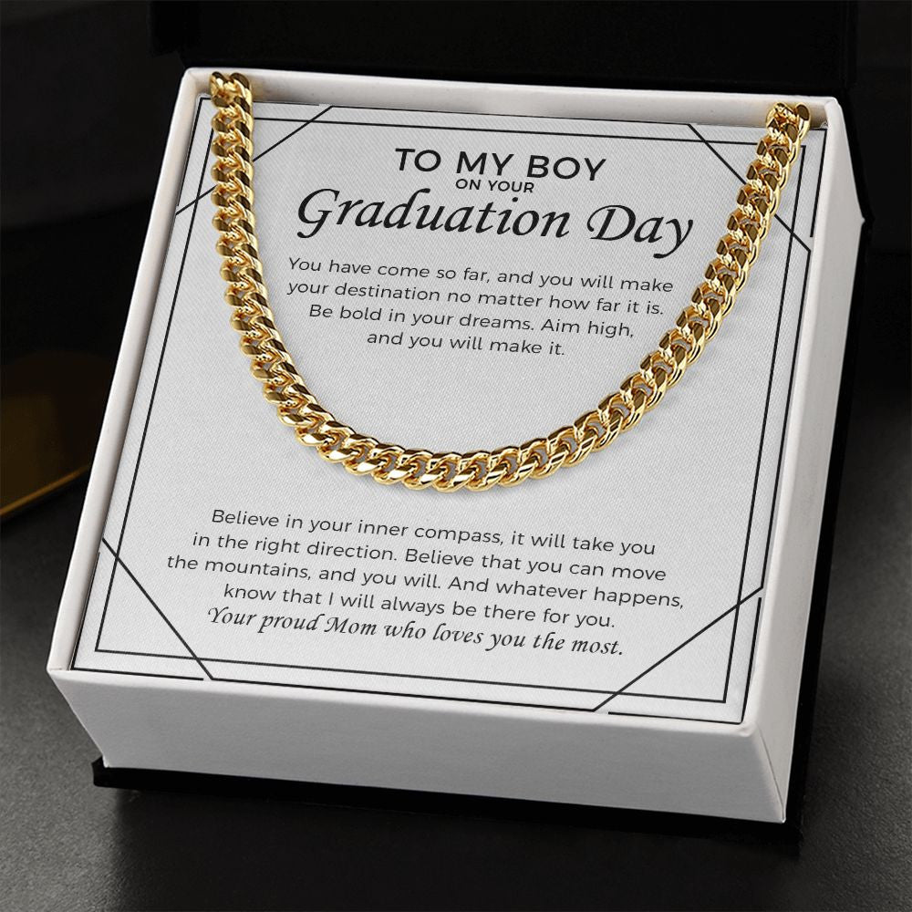 You Have Come So Far cuban link chain gold standard box