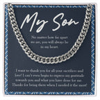 All Your Sacrifices And Love cuban link chain silver front