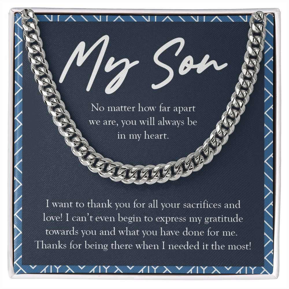 All Your Sacrifices And Love cuban link chain silver front