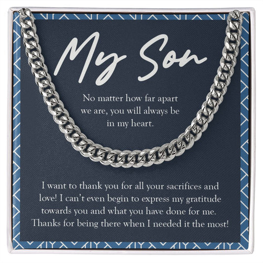 All Your Sacrifices And Love cuban link chain silver front