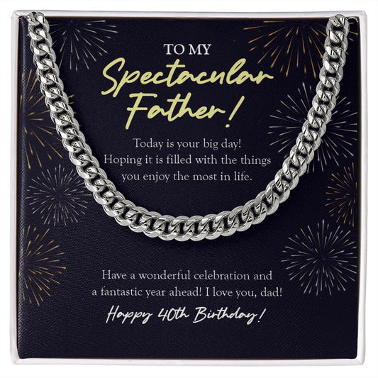 Fantastic Year Ahead cuban link chain silver front