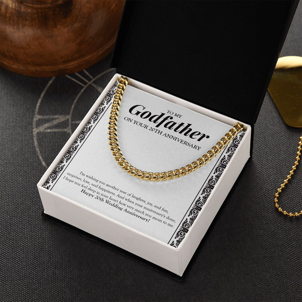 Another Year Of Joy cuban link chain gold box side view
