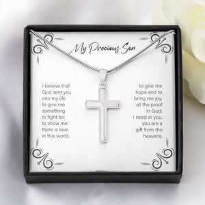 There's Love In This World stainless steel cross yellow flower