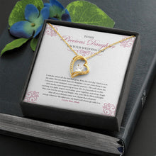 Load image into Gallery viewer, Treasure Every Moment forever love gold necklace front
