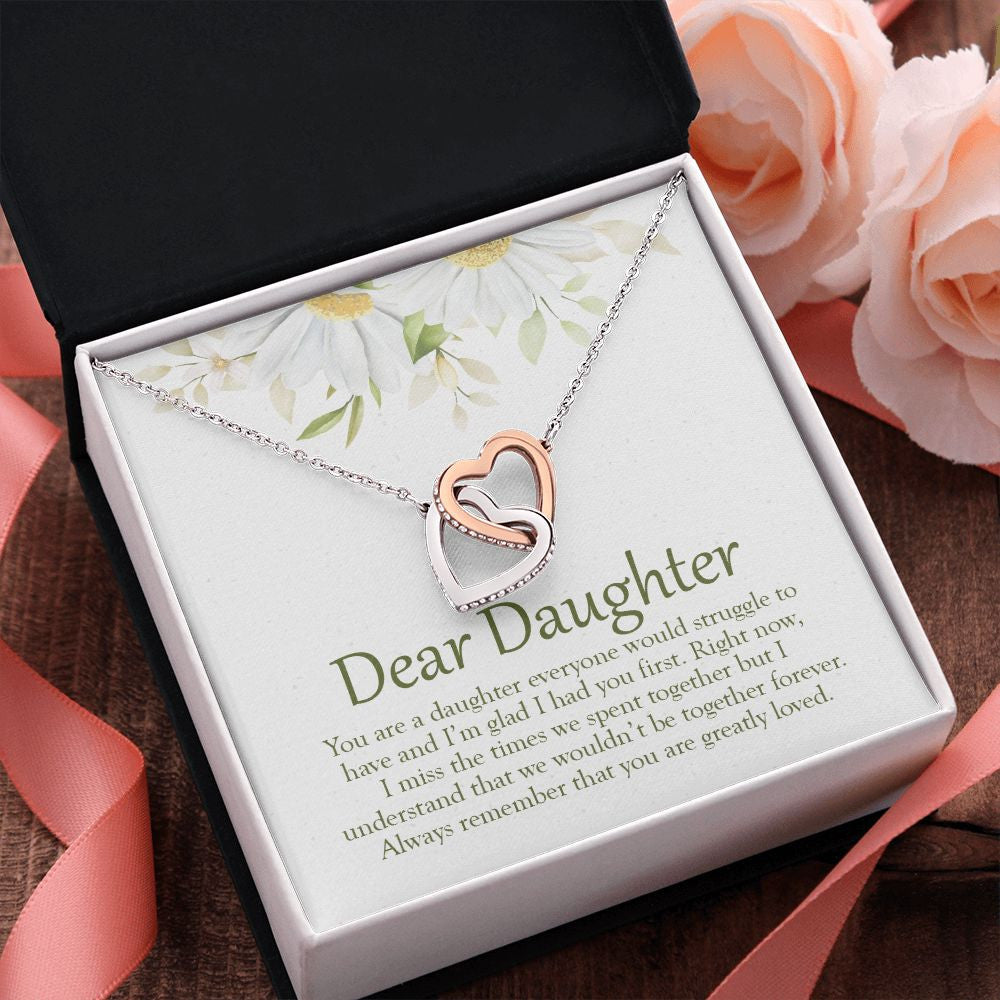 I Had You First interlocking heart pendant pink flower