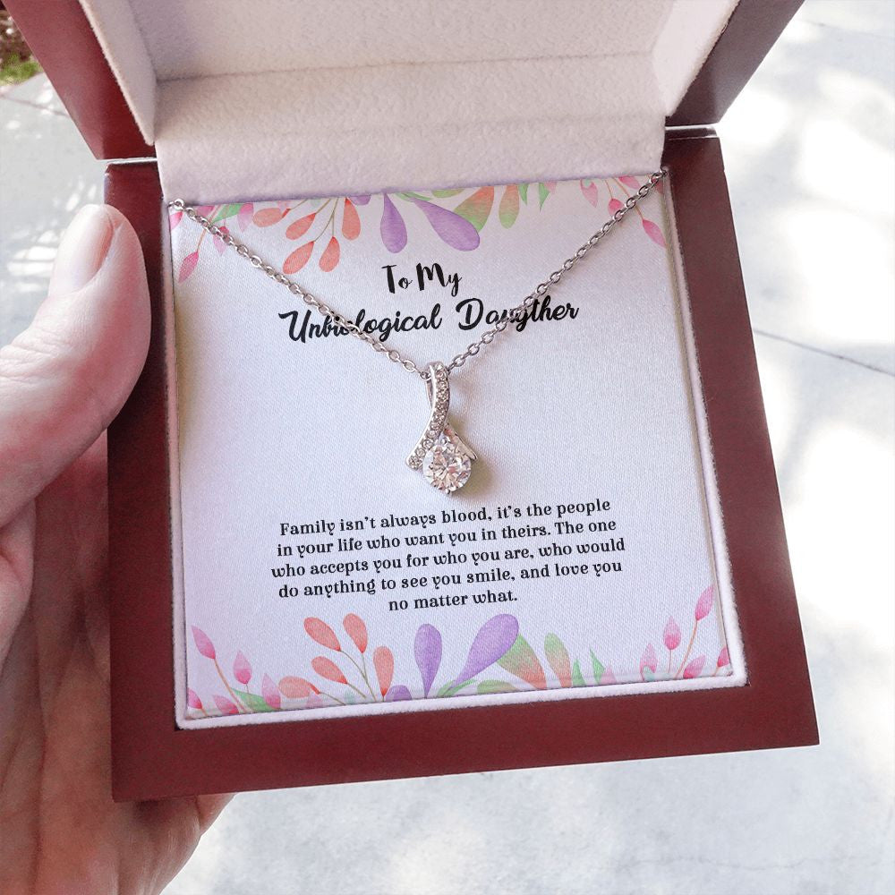 Family Isn't Always Blood alluring beauty necklace luxury led box hand holding