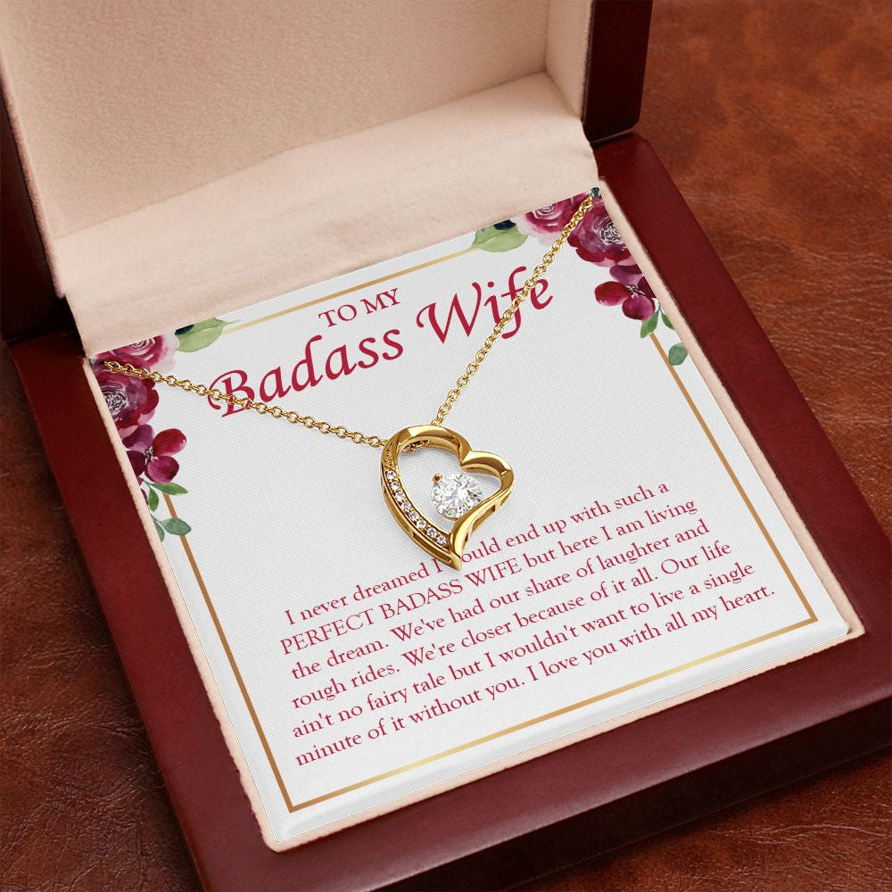 Living The Dream forever love gold pendant premium led mahogany wood box