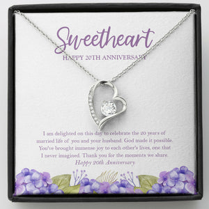 Delighted On This Day forever love silver necklace front