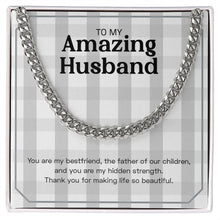 Load image into Gallery viewer, My Hidden Strength cuban link chain silver front
