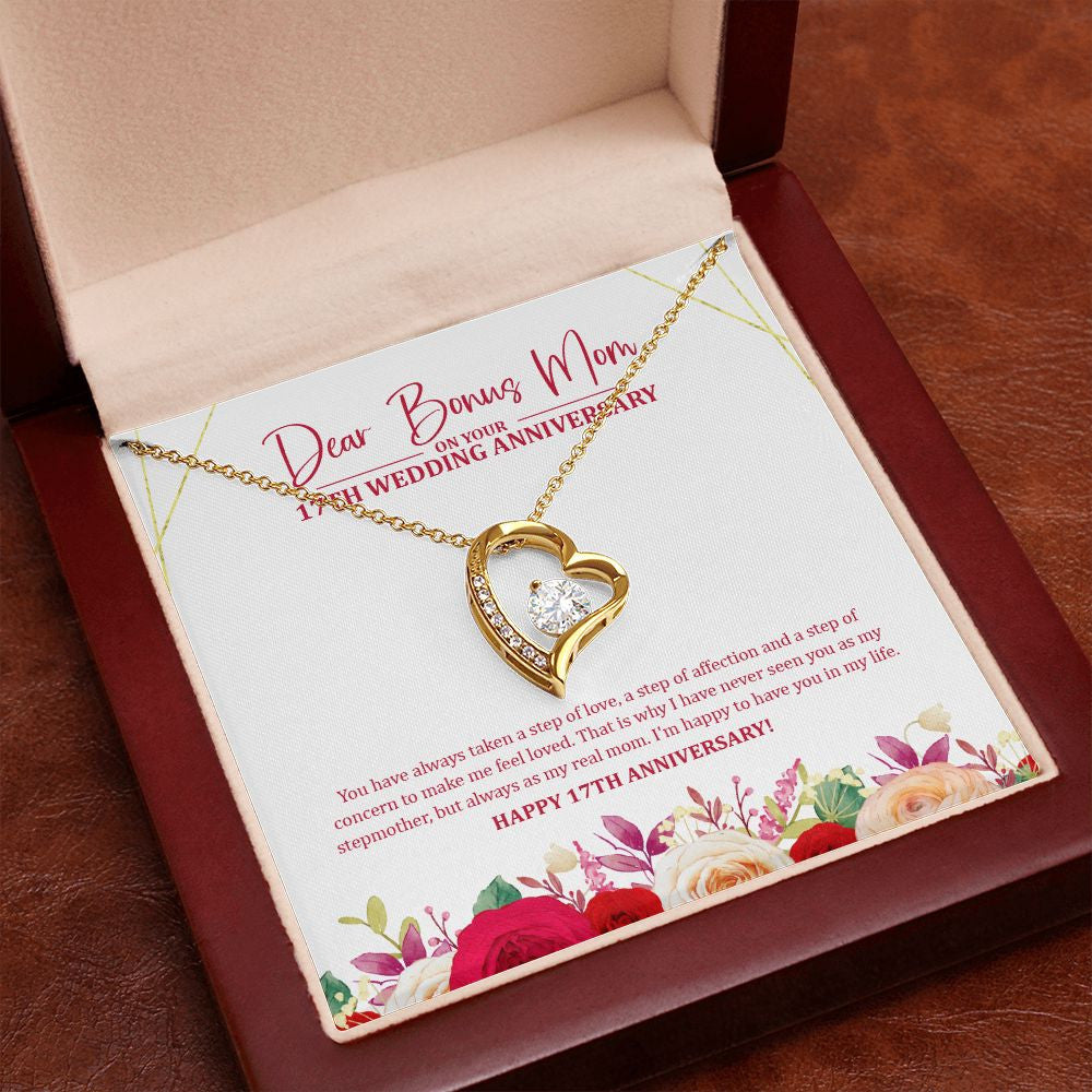 Always Taken A Step forever love gold pendant premium led mahogany wood box