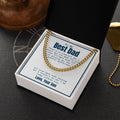 Hard work Raising Me cuban link chain gold box side view