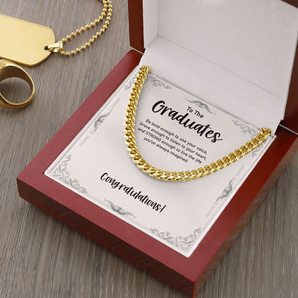 Listen To Your Heart cuban link chain gold luxury led box