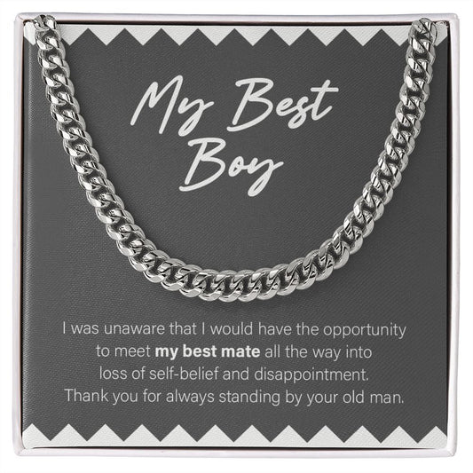 Loss Of Self-Belief cuban link chain silver front