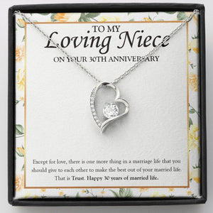 Love & Trust forever love silver necklace front