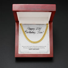 Load image into Gallery viewer, Time To Enjoy Everything cuban link chain gold mahogany box led
