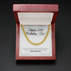Time To Enjoy Everything cuban link chain gold mahogany box led