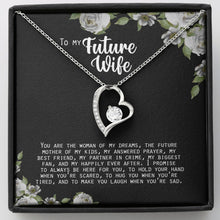 Load image into Gallery viewer, Woman Of My Dreams forever love silver necklace front
