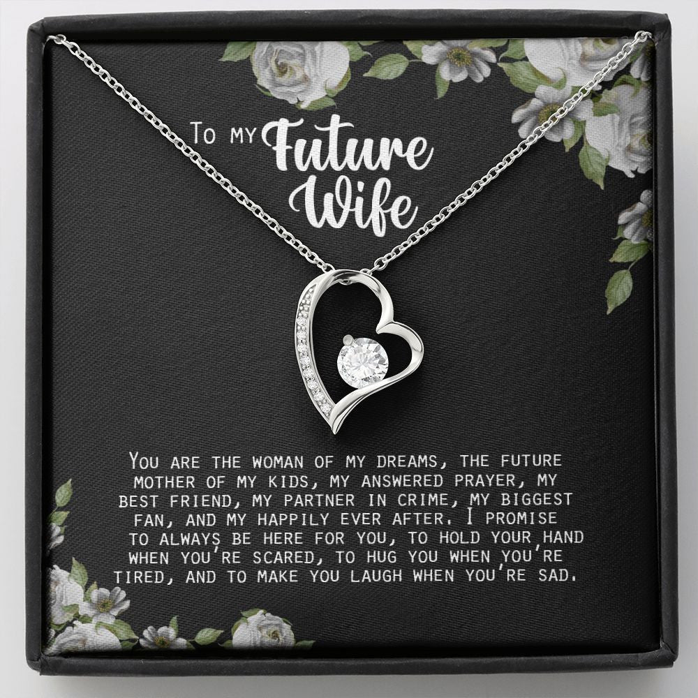Woman Of My Dreams forever love silver necklace front