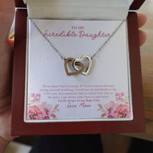 Load image into Gallery viewer, Near Or Far Apart interlocking heart necklace luxury led box hand holding
