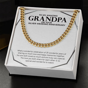 25 Wonderful Years cuban link chain gold standard box