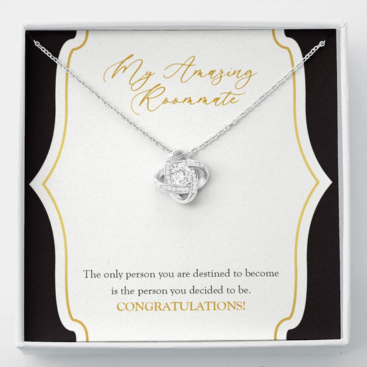 The Person You are Destined To Become love knot necklace front