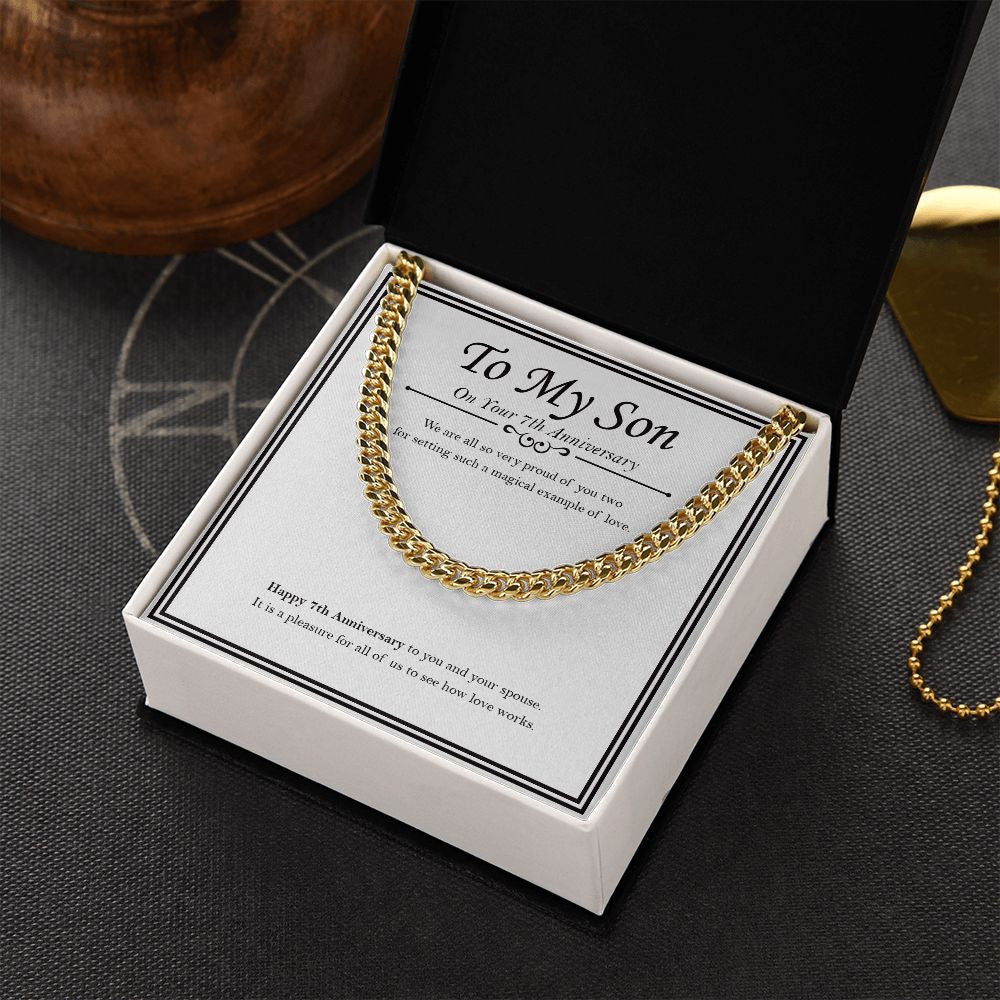 It's All About Love cuban link chain gold box side view