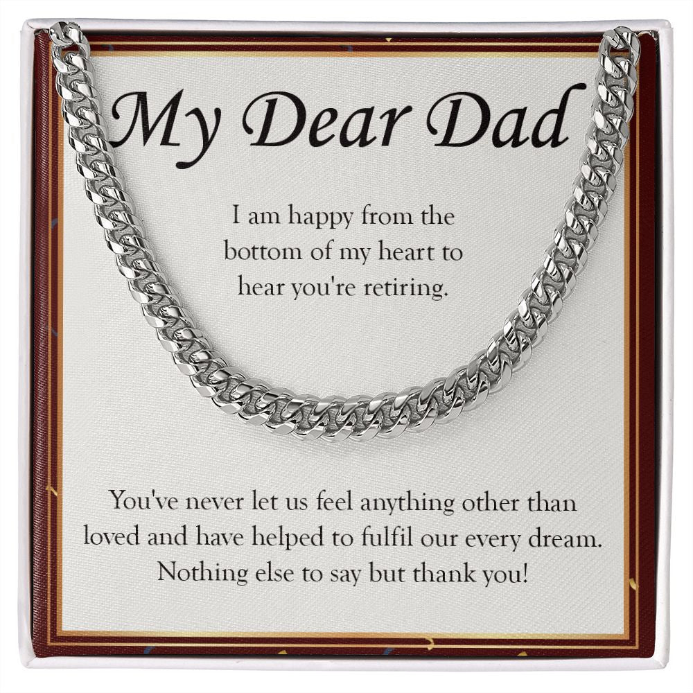 Helped Fulfill Our Dream cuban link chain silver front