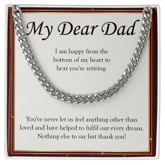 Helped Fulfill Our Dream cuban link chain silver front