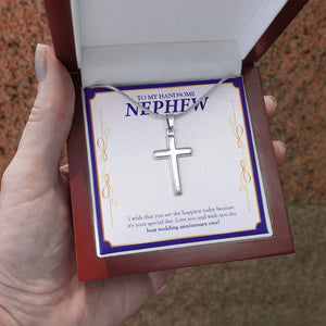 The Happiest Today stainless steel cross luxury led box hand holding