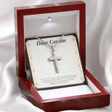 Load image into Gallery viewer, Good Things Without Effort stainless steel cross premium led mahogany wood box
