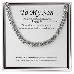 Magical Example Of Love cuban link chain silver front
