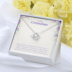 Values and Prayers love knot pendant yellow flower
