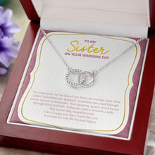 Load image into Gallery viewer, Happy You Have Found The One double circle necklace luxury led box close up
