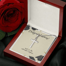 Load image into Gallery viewer, Adventure begins stainless steel cross luxury led box rose

