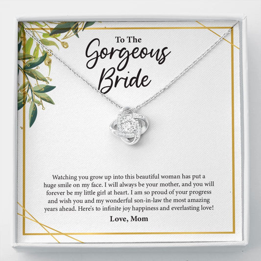 Proud Of Your Progress love knot necklace front