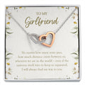 Always Find My Way To You interlocking heart necklace front
