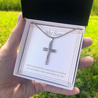 Hard Work Paid Off stainless steel cross standard box on hand