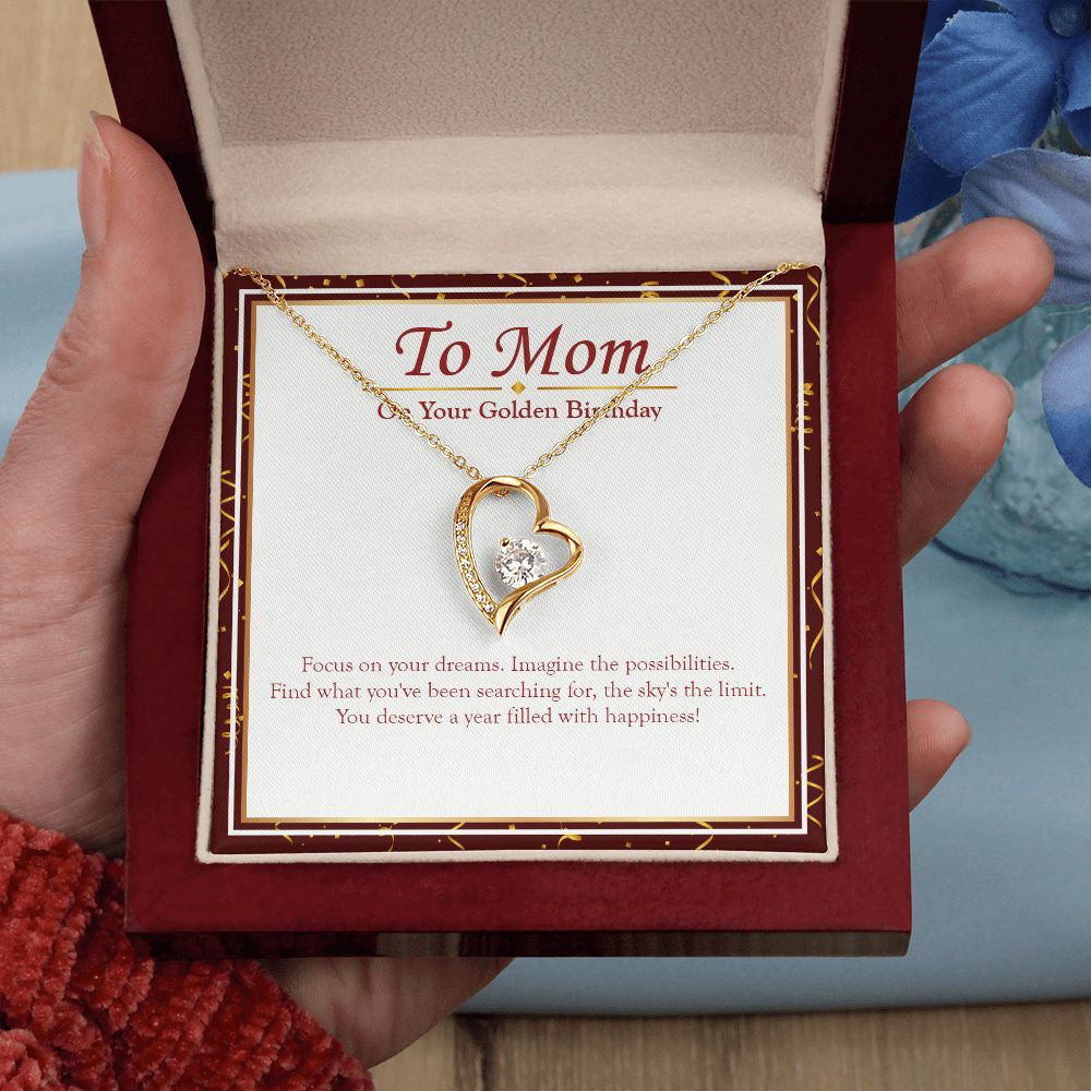 Focus On Your Dreams forever love gold pendant led luxury box in hand