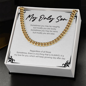 My Love For You cuban link chain gold standard box