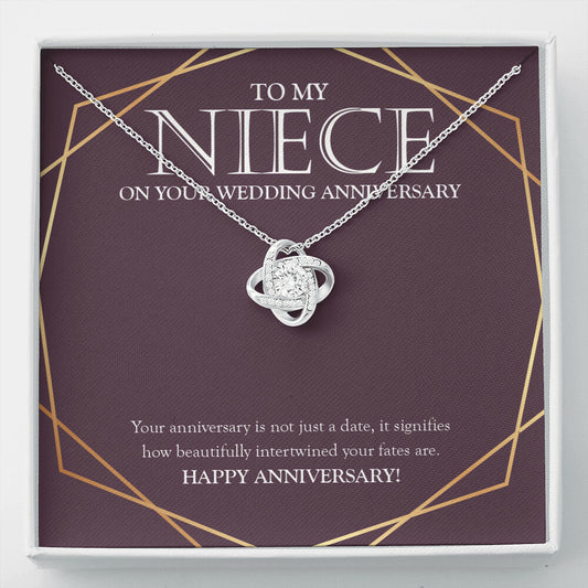 Beautiful Intertwined Fate love knot necklace front