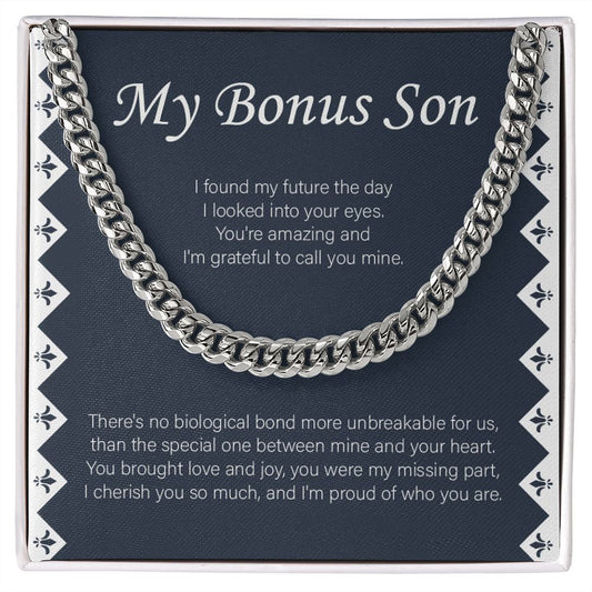 My Future Days In Your Eyes cuban link chain silver front