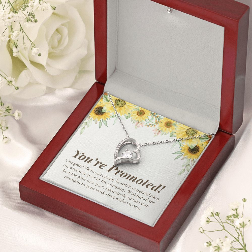 Genuinely Admiring Your Devotion forever love silver necklace premium led mahogany wood box