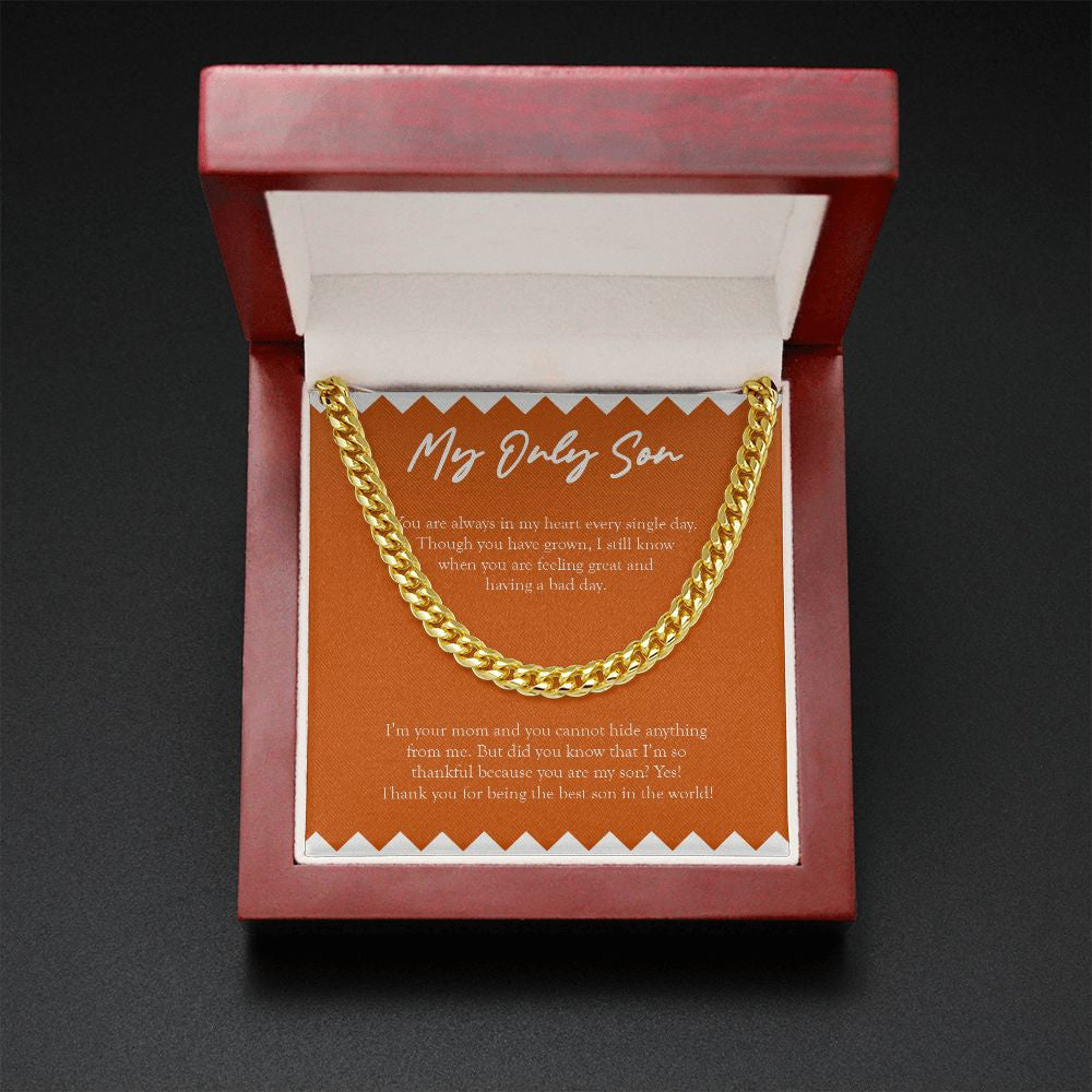 Every Single Day cuban link chain gold mahogany box led