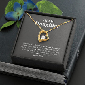 Loved More Than You Know forever love gold necklace front
